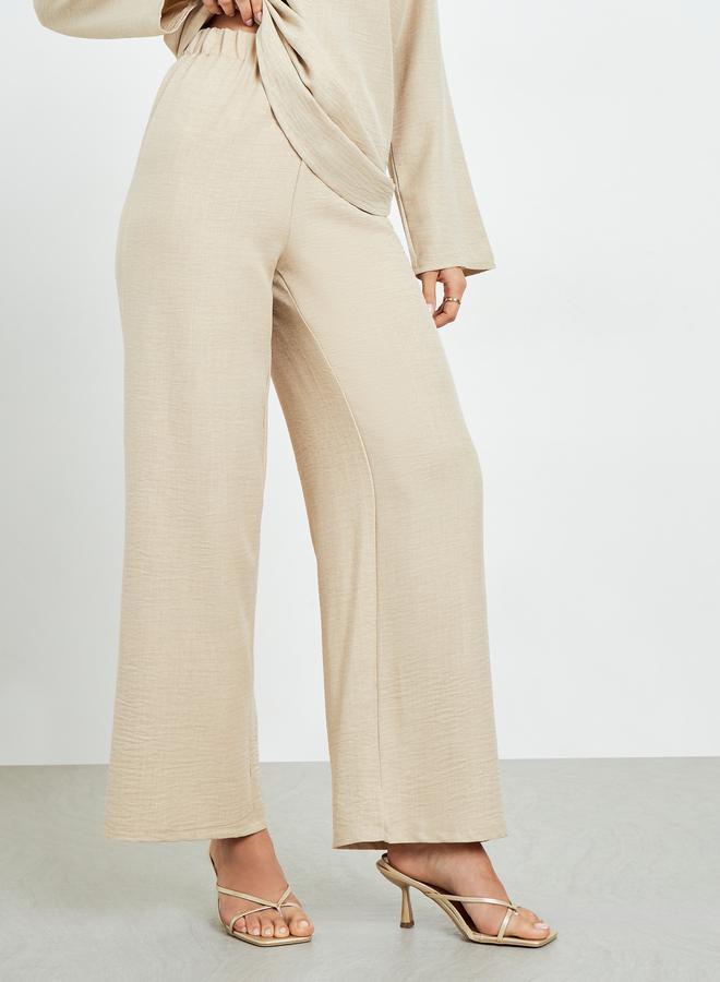 Amirah Beige Oversized Top and Wide Leg Pants Modest Set - Image 5