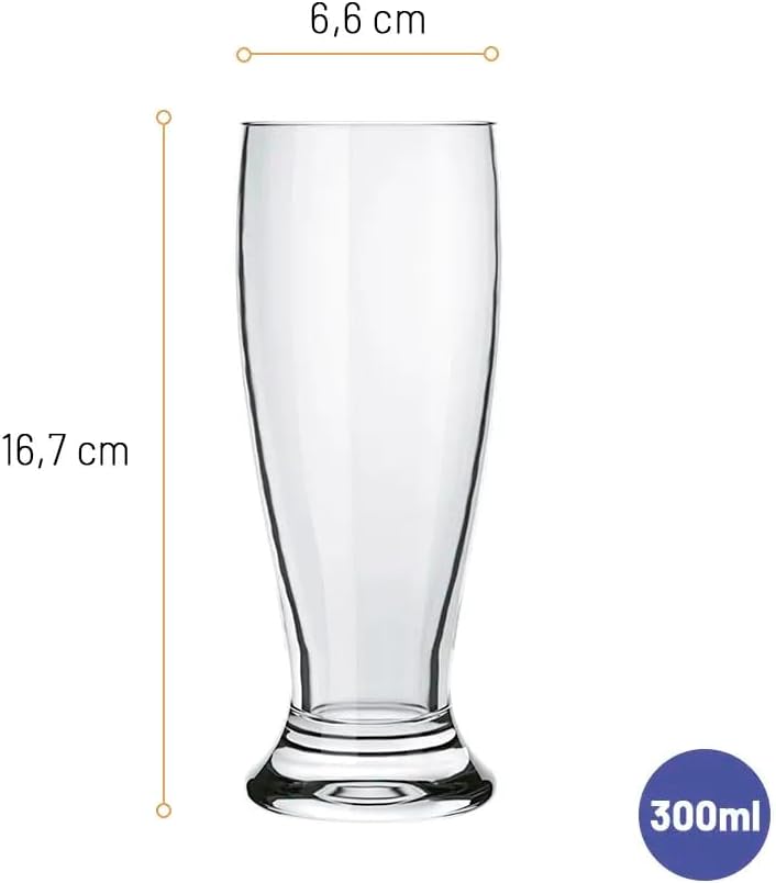 NADIR Munich Beer Tumbler Set - 6-Piece 300ml Glasses - Image 2