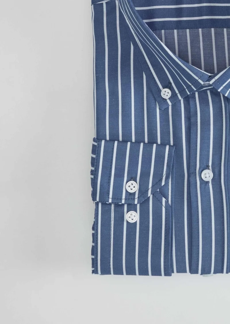 تودورس Oversized Plus Size Striped Men's Shirt