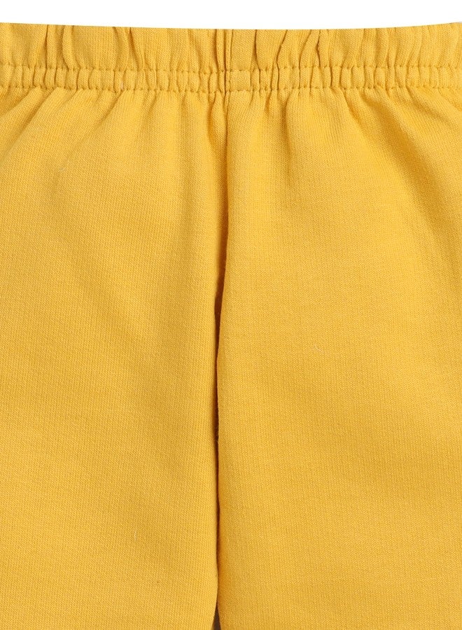 EIO Clothing Fleece Track Suit for Baby Boys & Girls - Unisex Clothing Sets Full Sleeve T-Shirt & Pant (0-3 Months, Yellow) - Image 3