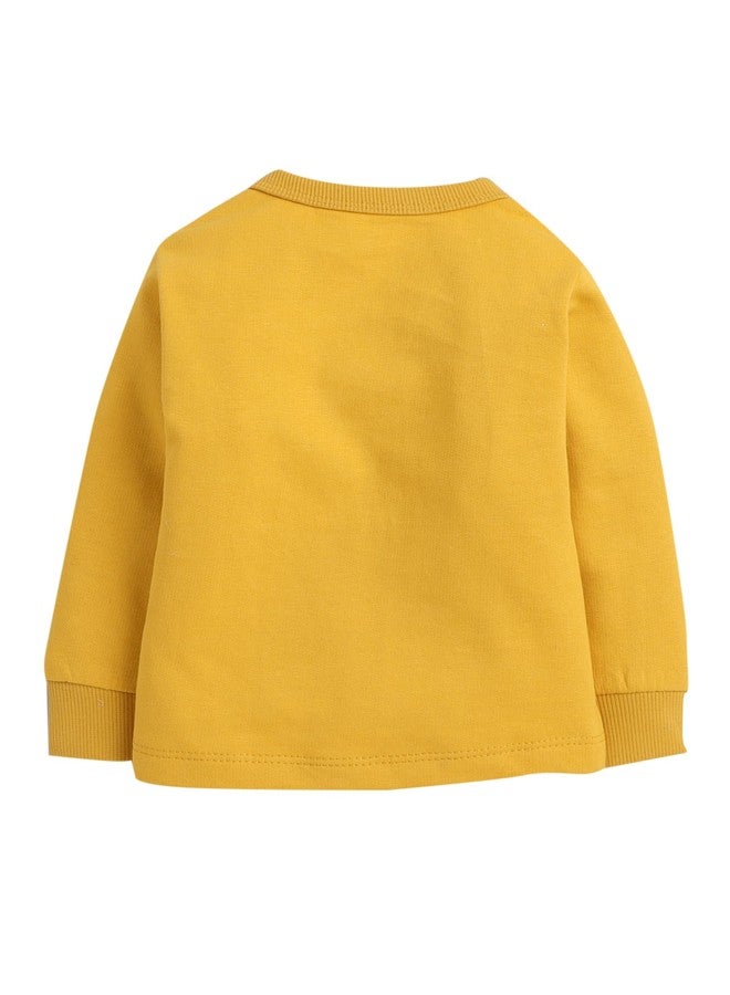 EIO Clothing Fleece Track Suit for Baby Boys & Girls - Unisex Clothing Sets Full Sleeve T-Shirt & Pant (0-3 Months, Yellow) - Image 4