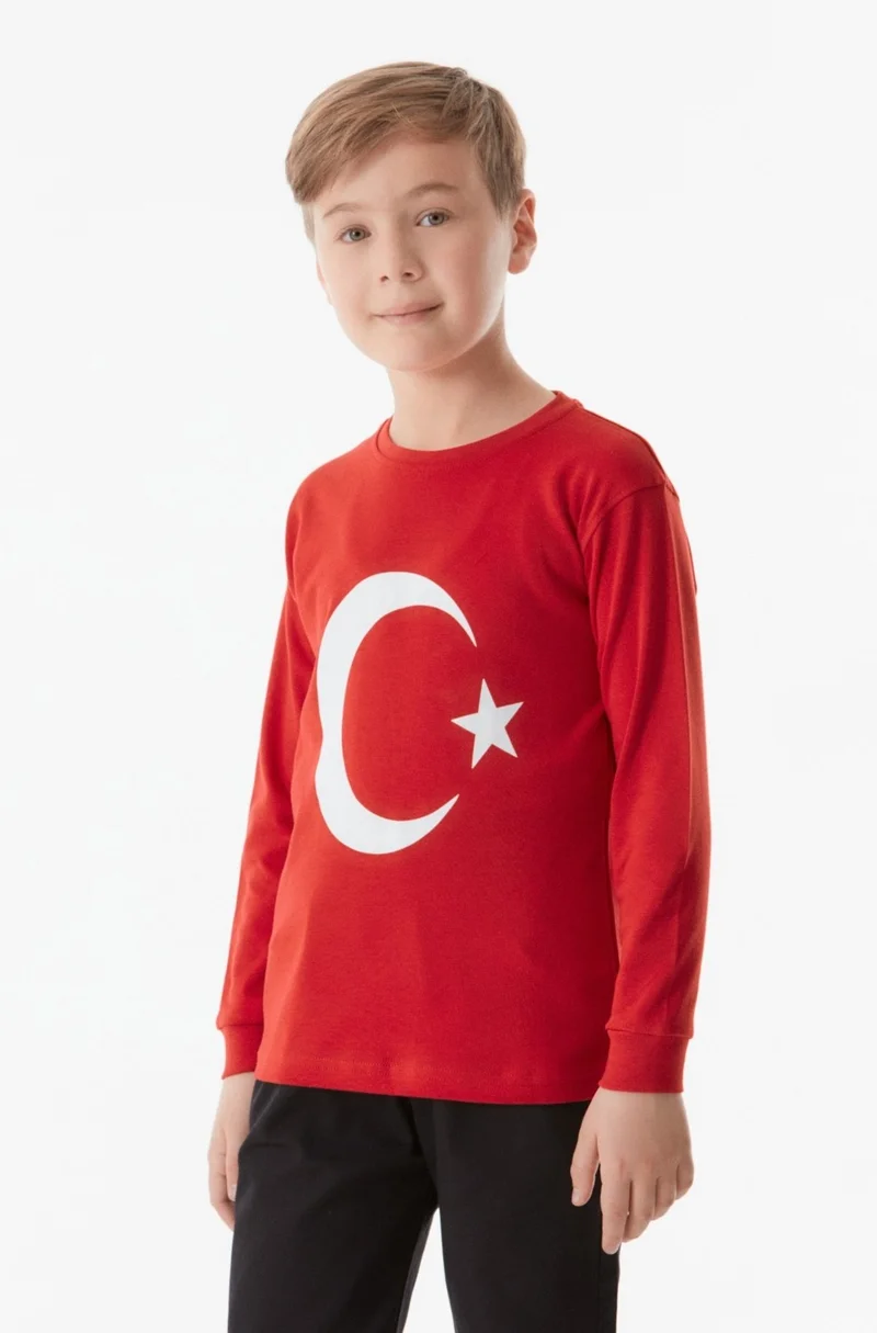 فولامودا Turkish Flag Printed Kids Sweatshirt