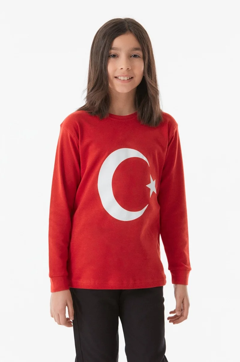 فولامودا Turkish Flag Printed Kids Sweatshirt