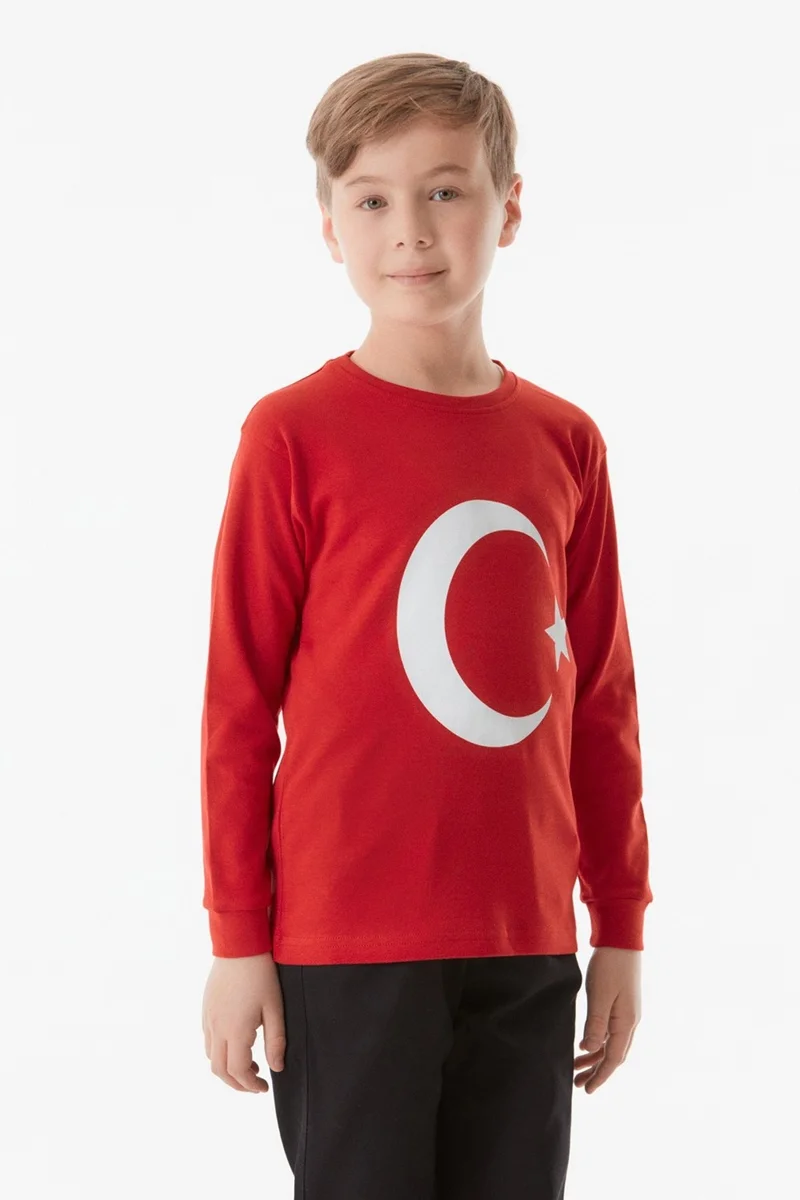 فولامودا Turkish Flag Printed Kids Sweatshirt
