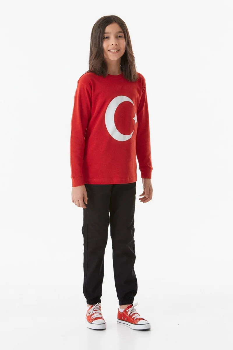 فولامودا Turkish Flag Printed Kids Sweatshirt