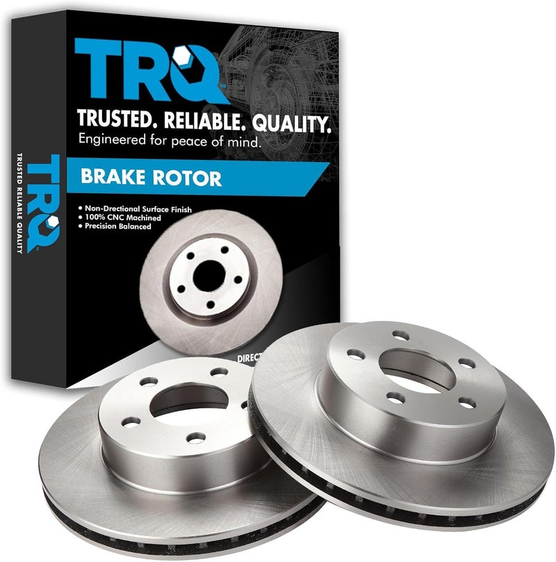 TRQ Front Brake Rotors Set Vented Compatible with 1995-2001 Ford Explorer 1998-2003 Ranger 1998-2002 Mazda B4000 1998-2001 Mercury Mountaineer - Image 1