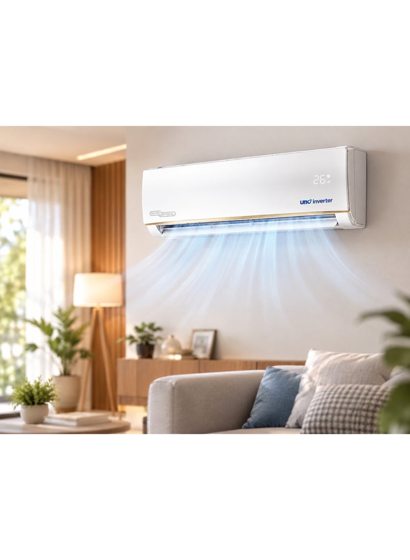 سوبر جنرال Split Air Conditioner 2.5 Ton, Cooling Only, 28200 BTU, Inverter, Gold Fins, 4-Way Air Distribution, R32 Refrigerant, Sleep Timer | KSGS314i KSGS314i WHITE - Image 3
