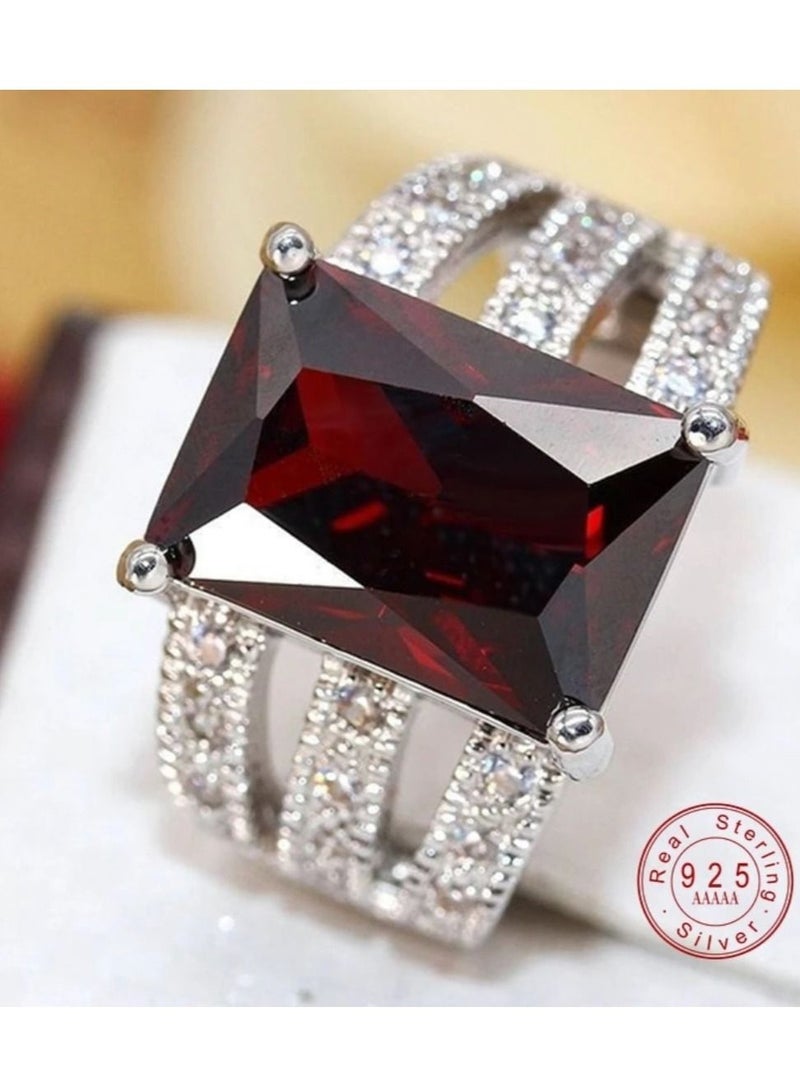 استراتيجية خاتم مصنوع من الفضة الإسترليني عيار 925 ومرصع بالزكرونيا المكعبة - Image 1