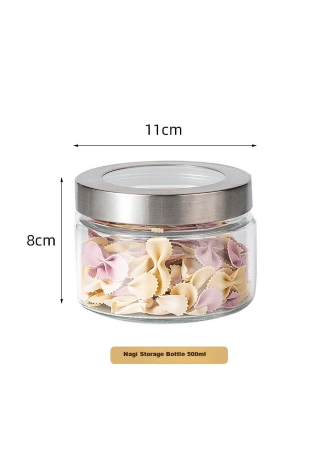 Scybe Glass Sealed Jar, Sealed Jar For Dried Fruits Snacks Storage Glass Jar Seasoning Jar Naji 500ml 2-pack - Image 2
