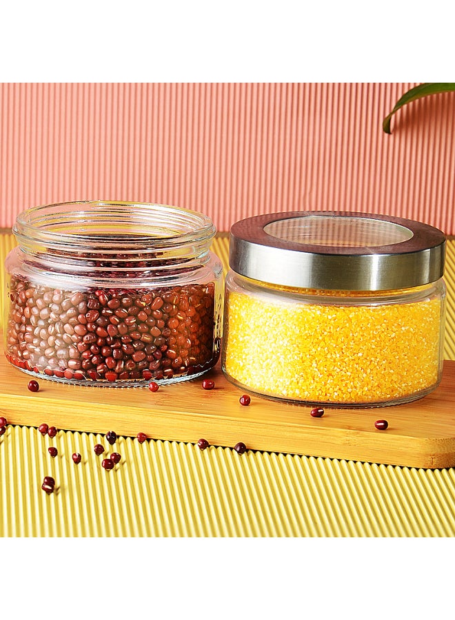 Scybe Glass Sealed Jar, Sealed Jar For Dried Fruits Snacks Storage Glass Jar Seasoning Jar Naji 500ml 2-pack - Image 1