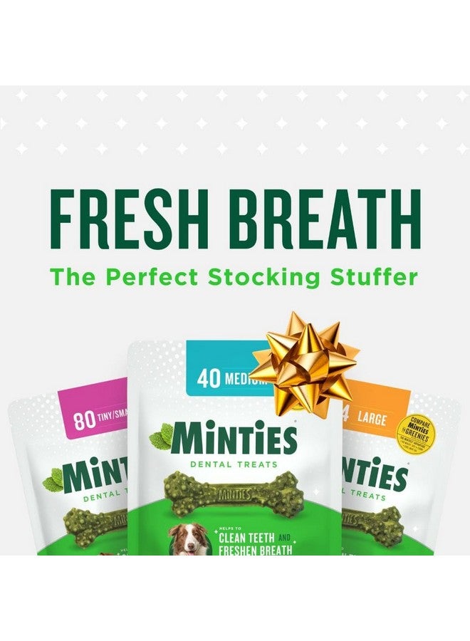 Minties Dental Chews for Dogs, 60 Count, Vet-Recommended Mint-Flavored Dental Treats for Medium Dogs 25-50 lbs, Dental Bones Clean Teeth, Fight Bad Breath, and Removes Plaque and Tartar - Image 2