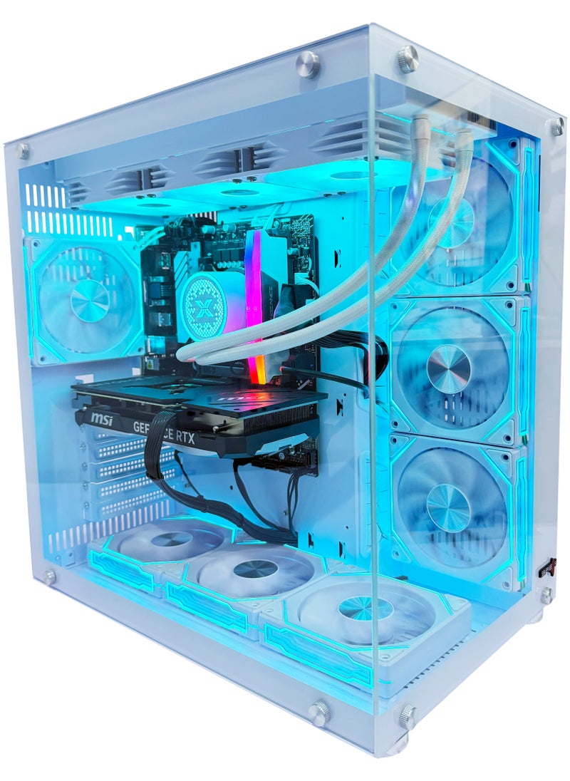 Setup Master - Gaming PC RTX 4060Ti, Intel i5-14400F Processor, B760M-K D5 Motherboard, DDR5 16GB RAM, 1TB M.2 SSD, 7 Fans Case White RGB Windows 11 Pro - Image 1