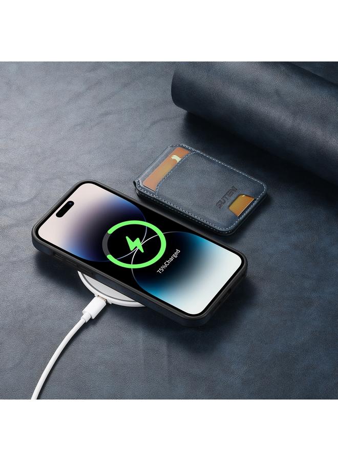 سوتين جراب لهاتف iPhone 14 Pro Max M2 Oil Wax MagSafe حقيبة بطاقات أفقية - Image 4