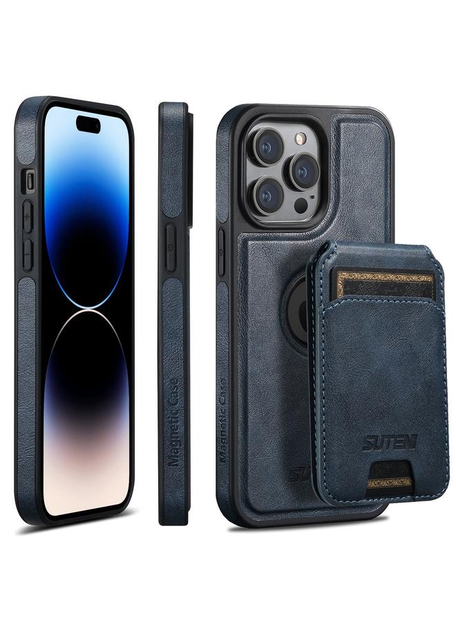 سوتين جراب لهاتف iPhone 14 Pro Max M2 Oil Wax MagSafe حقيبة بطاقات أفقية - Image 1