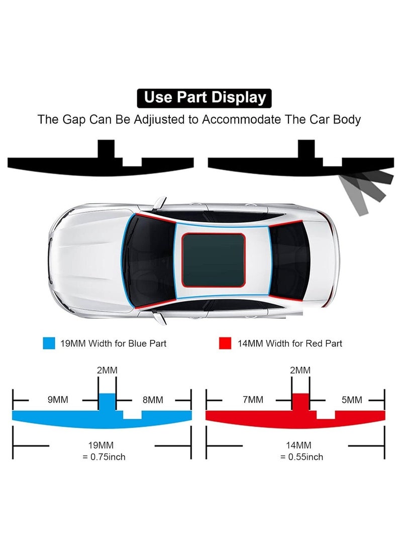 RATSAW Car Weather Stripping, 19mm Car Sunroof Seal, Windshield Weather Seal Rubber Stripping Trim Weatherstrip Adhesive T Shape Sunroof Cover Leak Sound Proofing  - Image 2
