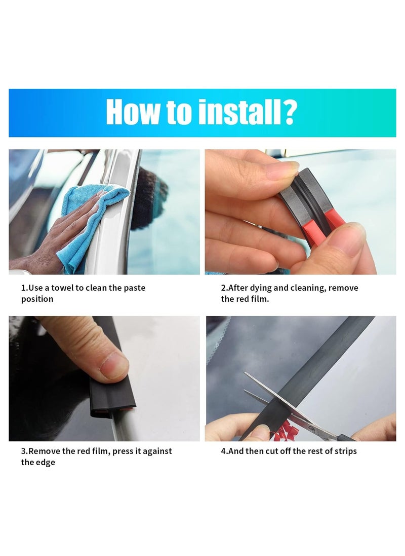 RATSAW Car Weather Stripping, 19mm Car Sunroof Seal, Windshield Weather Seal Rubber Stripping Trim Weatherstrip Adhesive T Shape Sunroof Cover Leak Sound Proofing  - Image 5