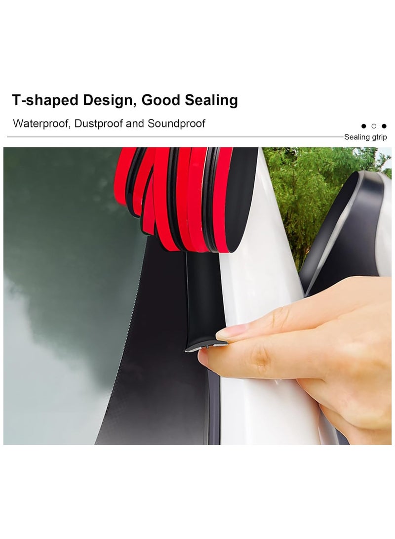 Car Weather Stripping, 19mm Car Sunroof Seal, Windshield Weather Seal Rubber Stripping Trim Weatherstrip Adhesive T Shape Sunroof Cover Leak Sound Proofing