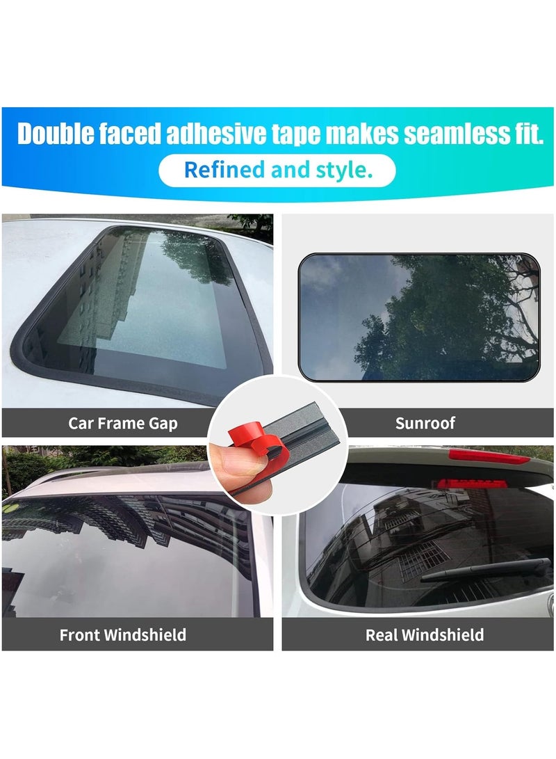 Car Weather Stripping, 19mm Car Sunroof Seal, Windshield Weather Seal Rubber Stripping Trim Weatherstrip Adhesive T Shape Sunroof Cover Leak Sound Proofing