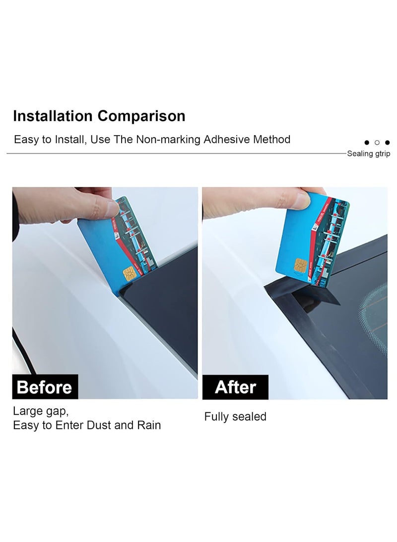 Car Weather Stripping, 19mm Car Sunroof Seal, Windshield Weather Seal Rubber Stripping Trim Weatherstrip Adhesive T Shape Sunroof Cover Leak Sound Proofing