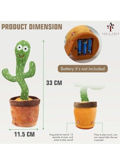 TOY GARDEN Dancing Cactus Toy – Talking Cactus Toy for Boys and Girls – Singing Cactus Toy Repeat What You Say – Singing, Dancing, Voice Recording Plush Learning Toys  - Image 3