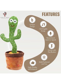 TOY GARDEN Dancing Cactus Toy – Talking Cactus Toy for Boys and Girls – Singing Cactus Toy Repeat What You Say – Singing, Dancing, Voice Recording Plush Learning Toys  - Image 4