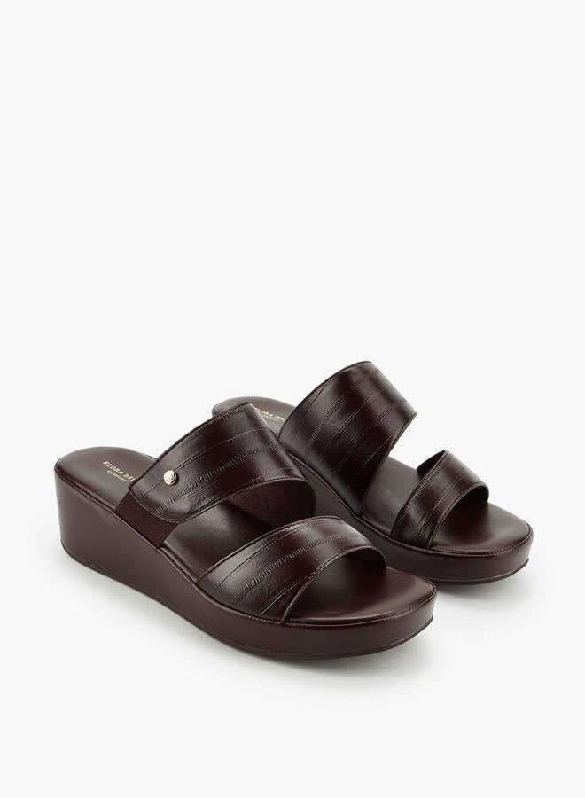 Flora Bella By Shoexpress Women Textured Wedge Heel Sandals - Image 3