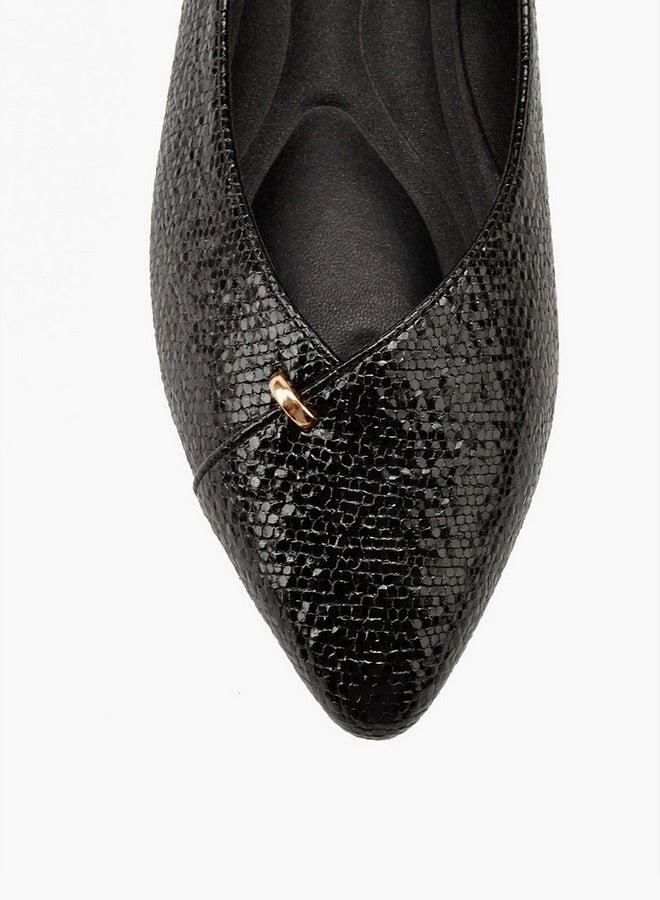 Flora Bella By Shoexpress Textured Slip-On Ballerina Shoes - Image 4