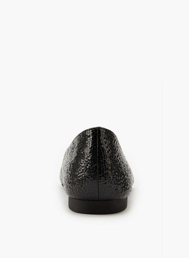 Flora Bella By Shoexpress Textured Slip-On Ballerina Shoes - Image 5