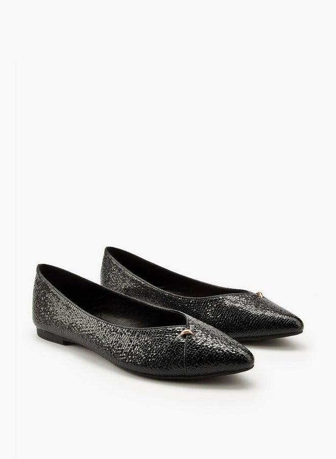 Flora Bella By Shoexpress Textured Slip-On Ballerina Shoes - Image 2