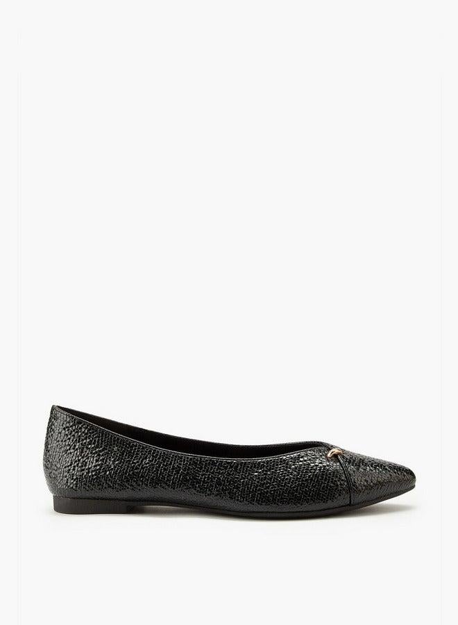 Flora Bella By Shoexpress Textured Slip-On Ballerina Shoes - Image 3