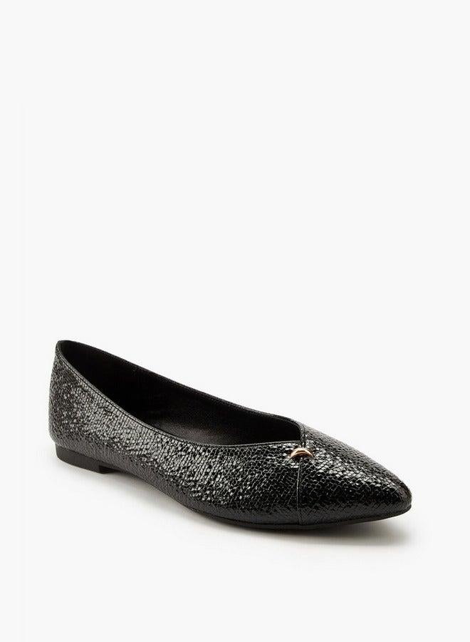 Flora Bella By Shoexpress Textured Slip-On Ballerina Shoes - Image 1