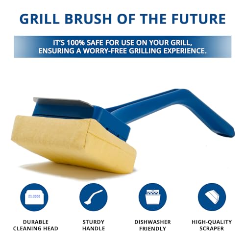 Grill Rescue BBQ Replaceable Scraper Cleaning Head, Bristle Free - Safe, Durable and Unique Scraper Tools for Cast Iron or Stainless-Steel Grates, Barbecue Cleaner (GB3000) - Image 3