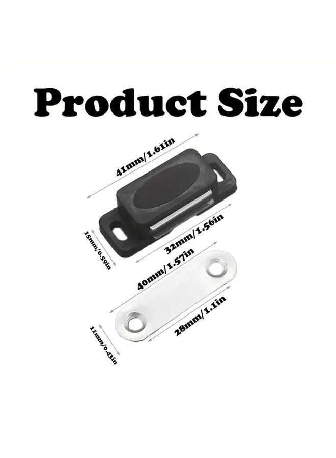 12pcs Black Heavy Duty Magnetic Cabinet Door Clips ABS No Screw Mounting - Image 4