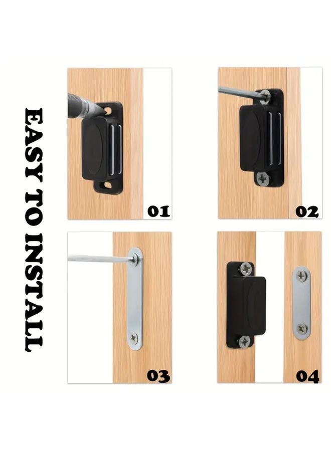 12pcs Black Heavy Duty Magnetic Cabinet Door Clips ABS No Screw Mounting - Image 5
