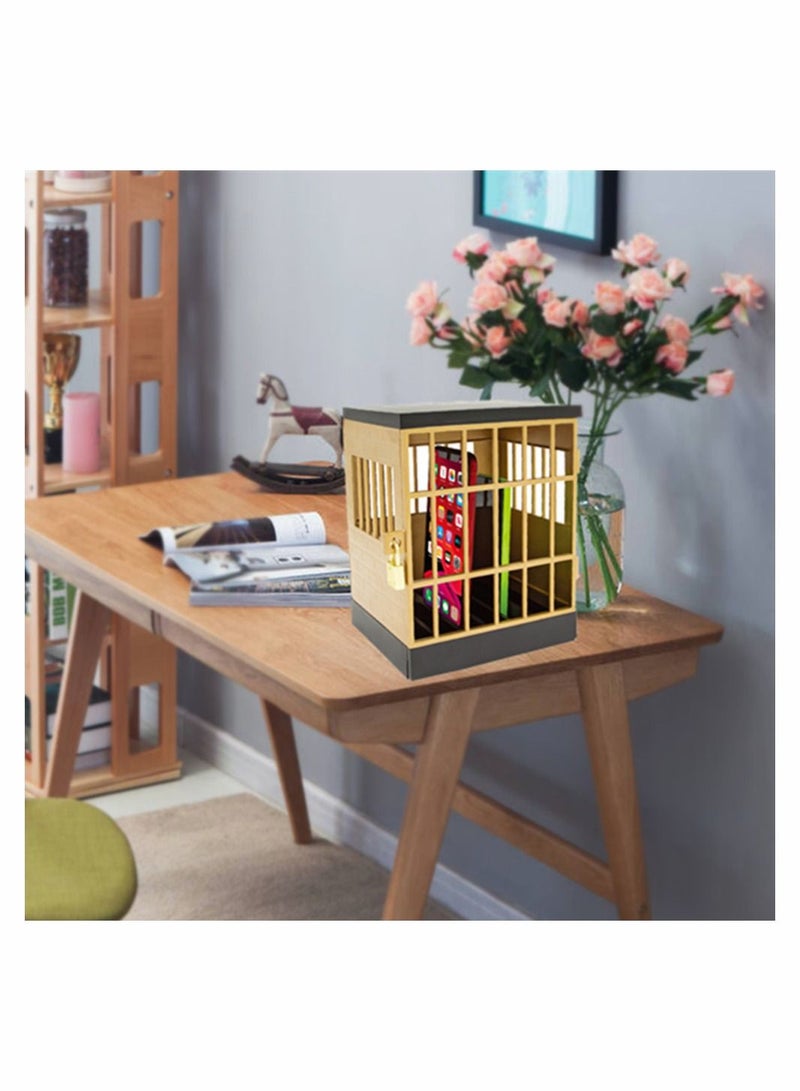 Y&D Cell Phone Jail Lock Box Gold Mobile Phones Prison Bracket Storage Lockable Cage for Classroom Family Time Party - Image 4