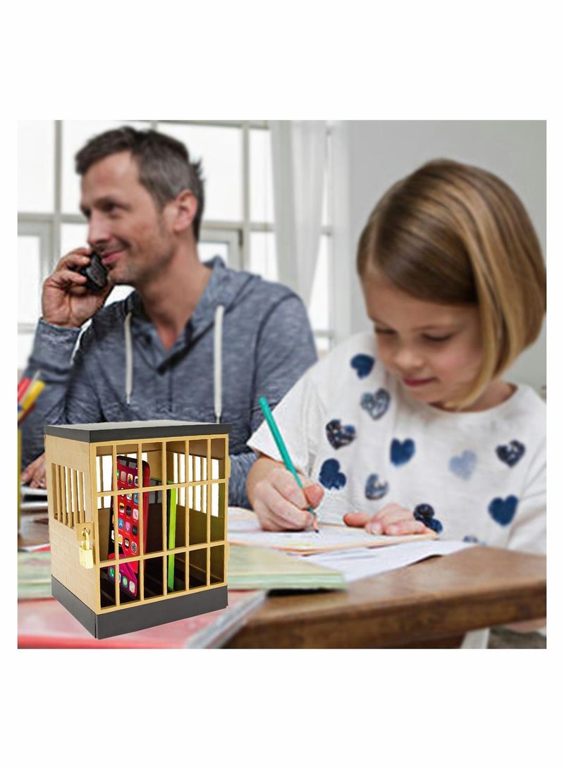 Y&D Cell Phone Jail Lock Box Gold Mobile Phones Prison Bracket Storage Lockable Cage for Classroom Family Time Party - Image 5