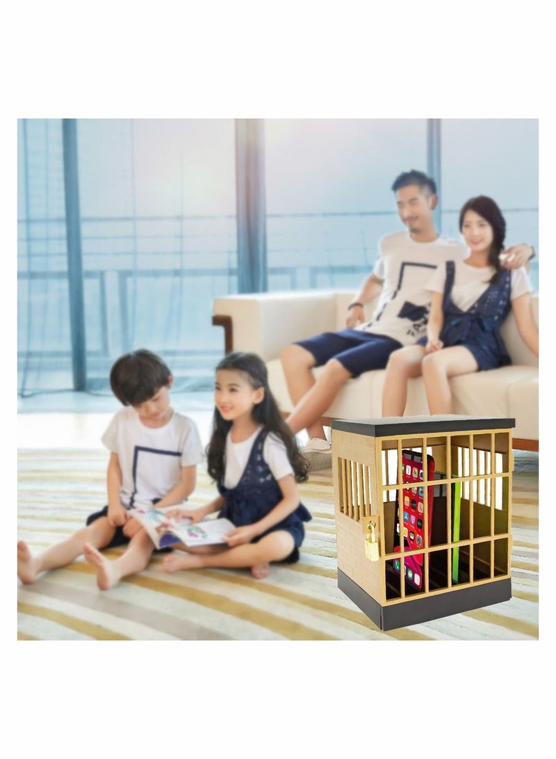 Y&D Cell Phone Jail Lock Box Gold Mobile Phones Prison Bracket Storage Lockable Cage for Classroom Family Time Party - Image 3