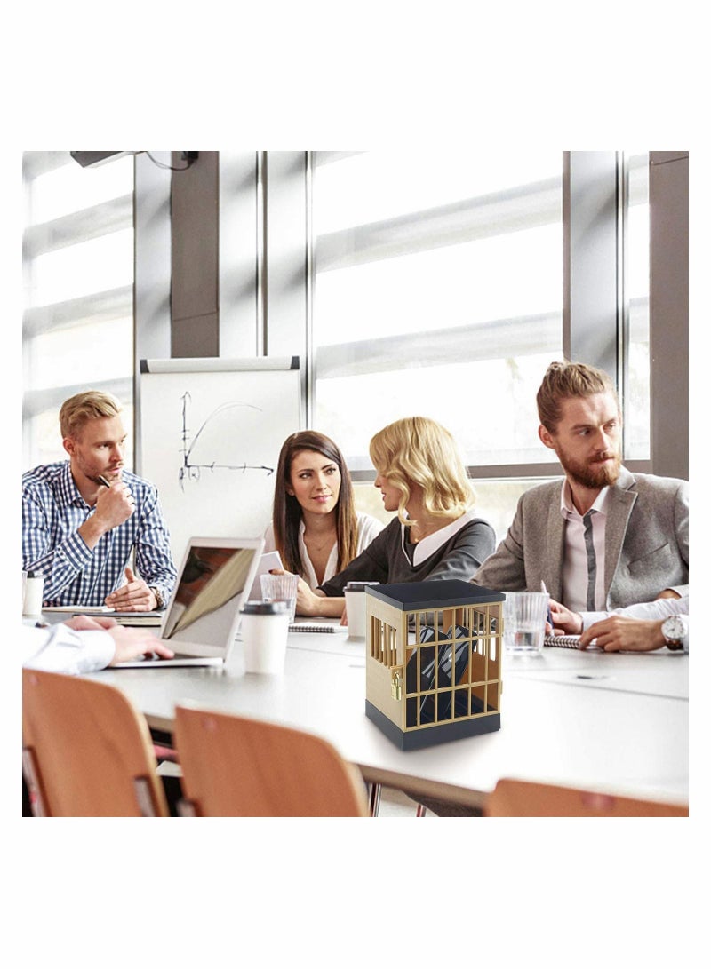 Y&D Cell Phone Jail Lock Box Gold Mobile Phones Prison Bracket Storage Lockable Cage for Classroom Family Time Party - Image 2