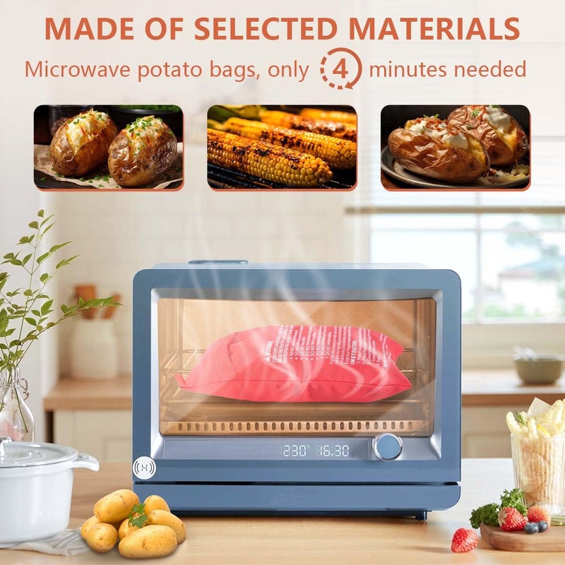 OBTANIM Microwave Potato Bag, 2 Pack of Reusable Microwave Cooker Bag Baked Pouch Potato Bag, Red - Image 3