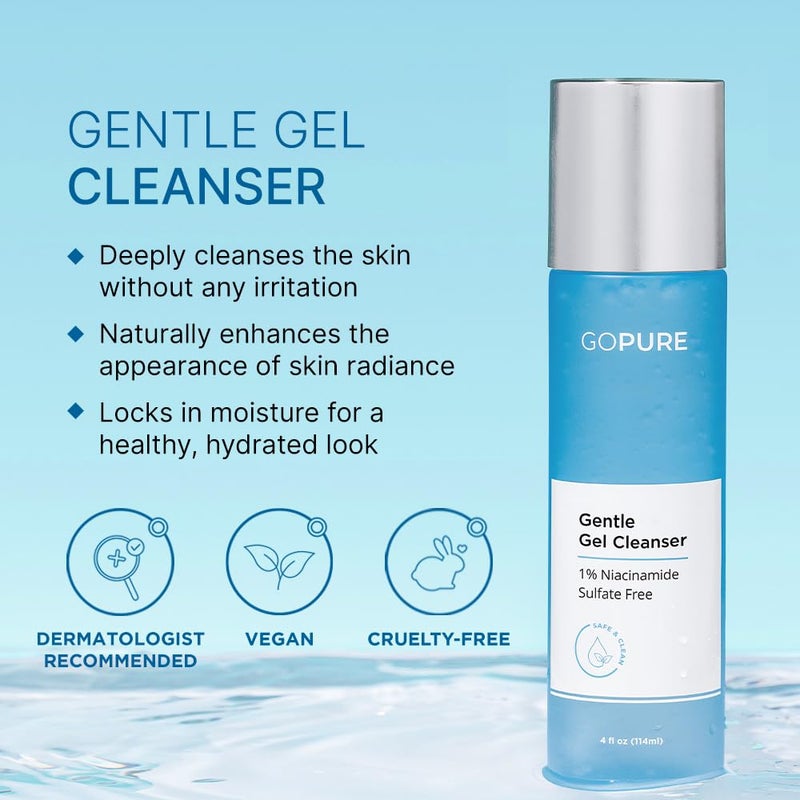 goPure Cleanse & Tone Set - Gentle Facial Cleanser and Hydrating Toner for Refreshed Looking Skin | 2 Piece Set for Daily Skincare Routine - Image 2