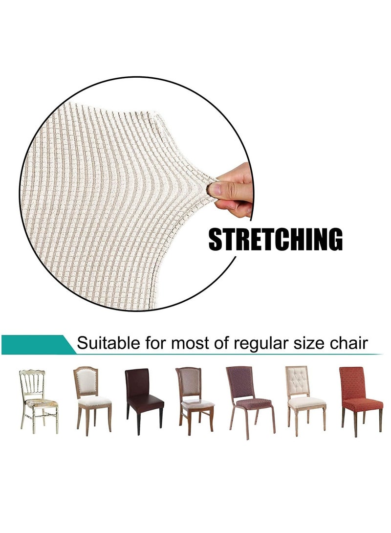 Beauenty Dining Chair Covers Stretch Chair Covers for Dining Room Chair Slipcover Removable Kitchen Chair Covers Chair Protector Covers for Dining Room, Hotel (White, 6pcs) - Image 2