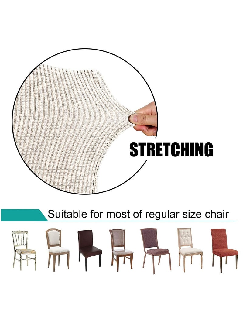 Beauenty - Dining Chair Covers Stretch Chair Covers for Dining Room Chair Slipcover Removable Kitchen Chair Covers Chair Protector Covers for Dining Room, Hotel (White, 6pcs) - Image 1
