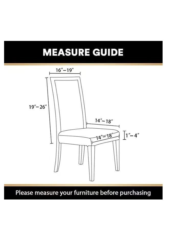 Beauenty - Dining Chair Covers Stretch Chair Covers for Dining Room Chair Slipcover Removable Kitchen Chair Covers Chair Protector Covers for Dining Room, Hotel (White, 6pcs) - Image 1