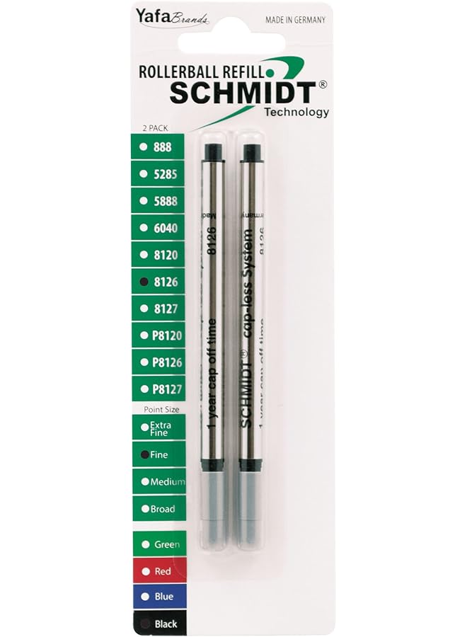 شميت 8126 قلم حبر جاف طويل بدون غطاء برأس رفيع 0.6 مم أسود عبوة من قطعتين Sc58123 - Image 1