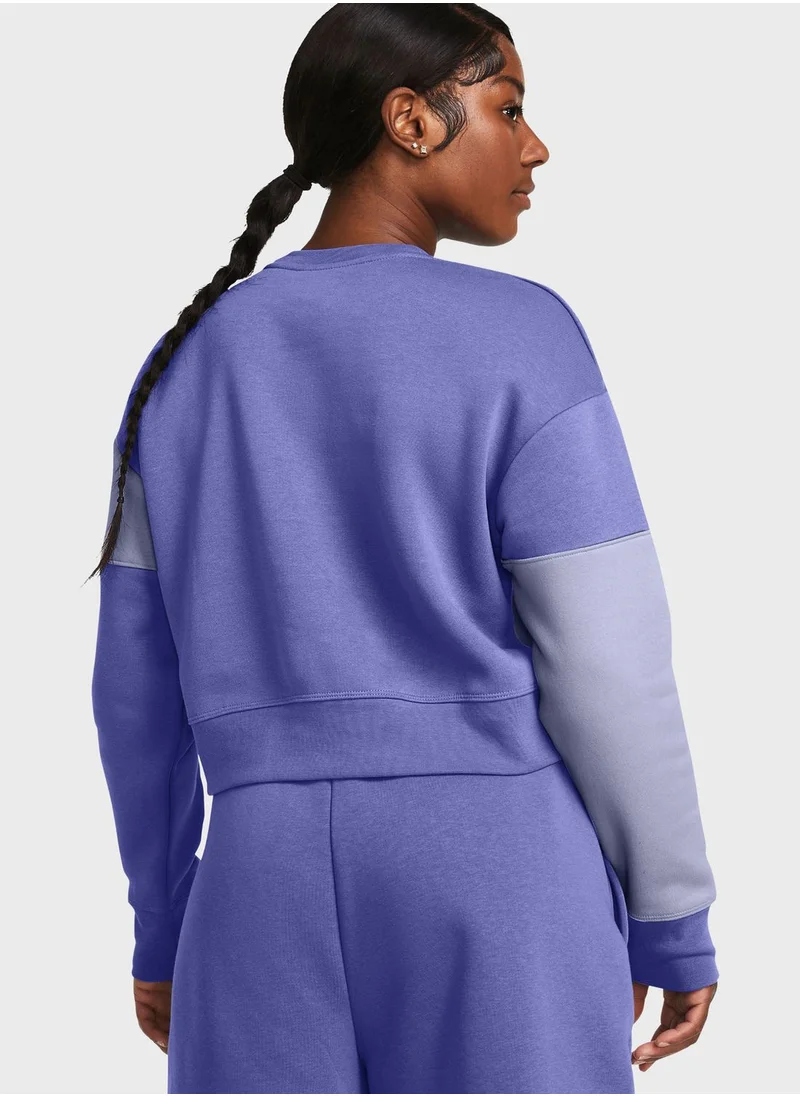 UNDER ARMOUR Essential Fleece Crop Crew Sweatshirt