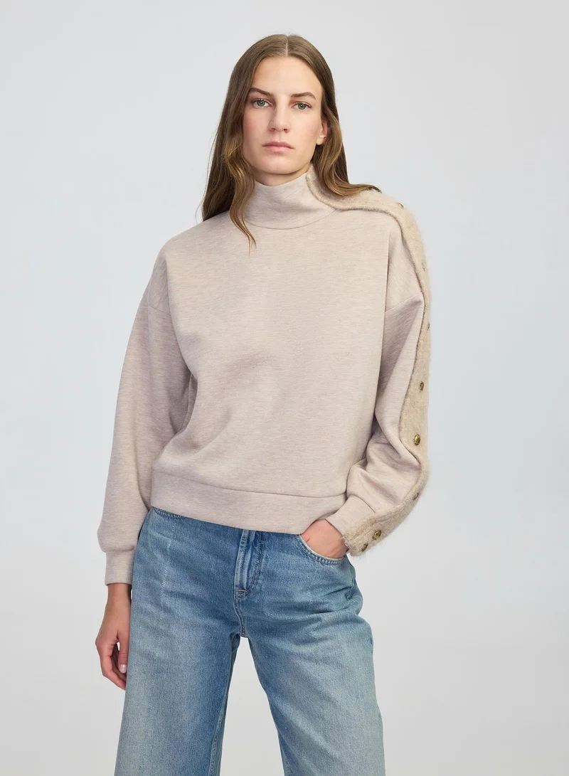 ابيكول Mixed High Neck Sweatshirt