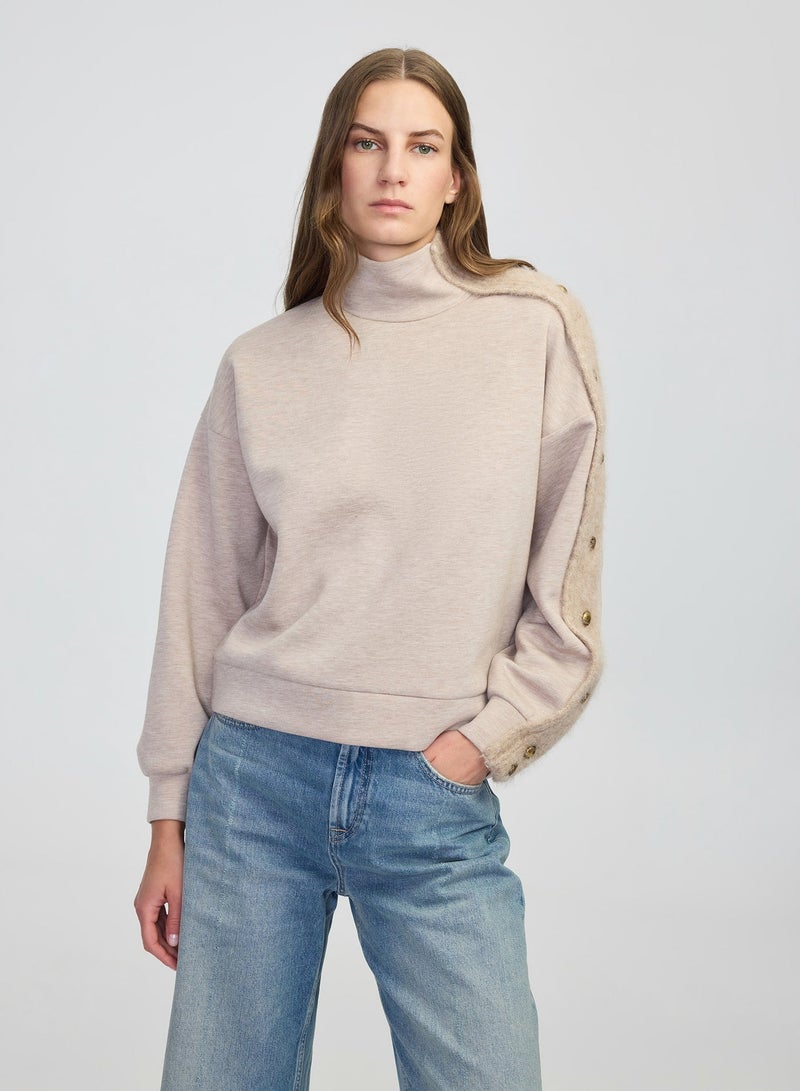 Ipekyol Mixed High Neck Sweatshirt - Image 1
