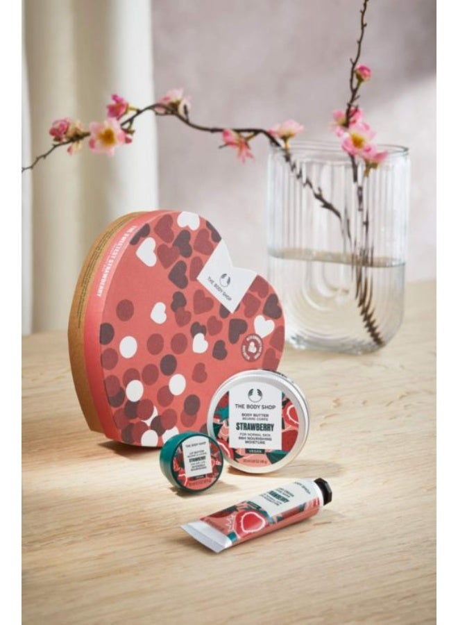 THE BODY SHOP Strawberry Heart Gift Box – Body Butter (50ml), Hand Cream (30ml) & Lip Butter (10ml) Set | Sweet-Scented Skincare Trio, Perfect Valentine’s Day Gift - Image 2