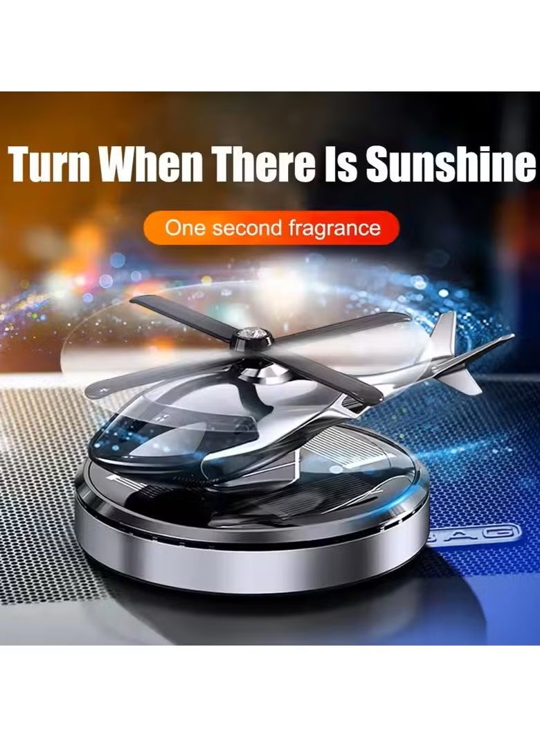 Solar-Powered Rotating Car Air Freshener – Aluminum Alloy Helicopter Diffuser for Car & Home Décor (Black) - Image 4