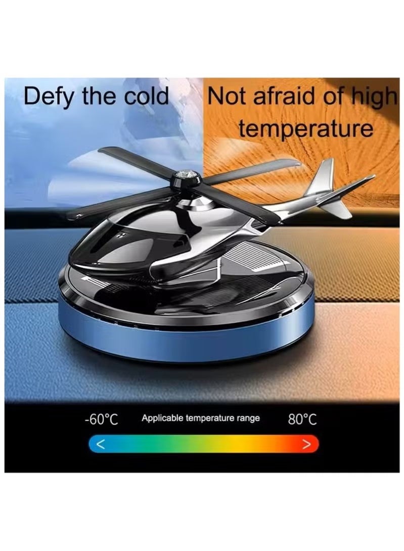 Solar-Powered Rotating Car Air Freshener – Aluminum Alloy Helicopter Diffuser for Car & Home Décor (Black) - Image 1